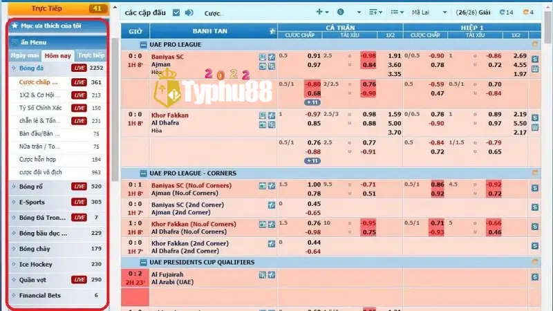 Hướng dẫn cá cược thể thao typhu88